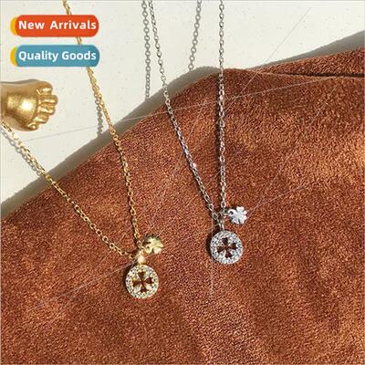 Four-leaf clover necklace female nd hollow pendant niche sim