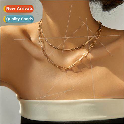 Europe hip-hop set shooting simple versatile gold wire chain
