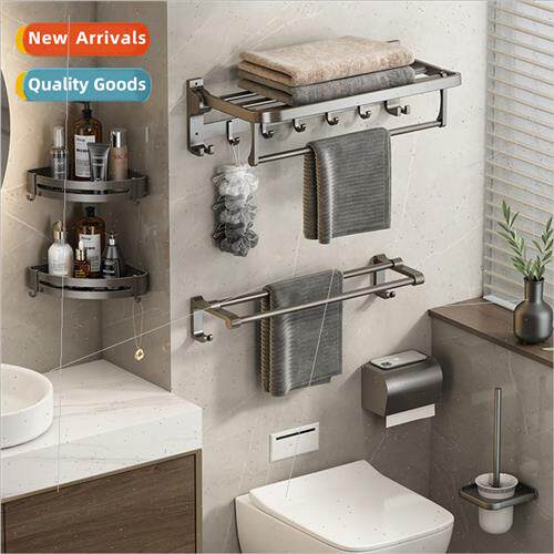 Towel rack space aluminum bathroom shelves wall mounted -per
