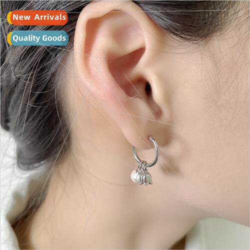 Suzuran Flower Pearl Earring Buttons Female Cute Sweet Trend