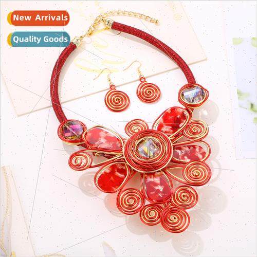 Europe new flower necklace ladies fashion retro ethnic wind