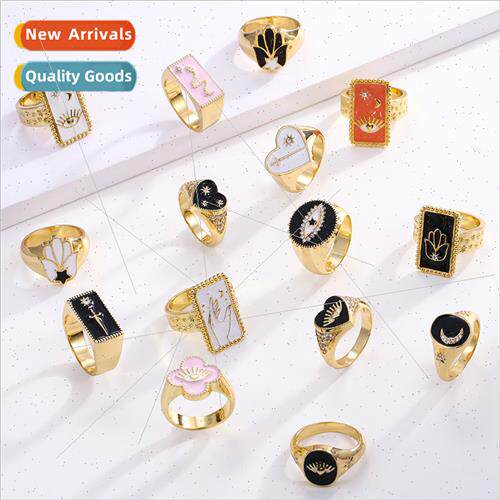 Tarot Rings Combo Set HVirgin Devil Eye Seal Ring适用Women