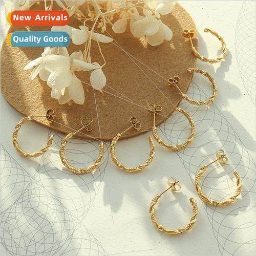 France ins cool irregular geometric C-shaped twisted earring