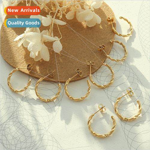France ins cool irregular geometric C-shaped twisted earring