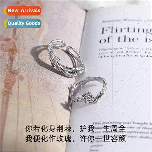 Thorn Rose Couple Rings ins Couple che Openings Creative Ros