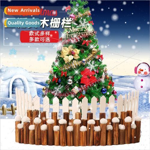 Holiday Scene Setting Whe Wooden Fence Christmas Tree Solid