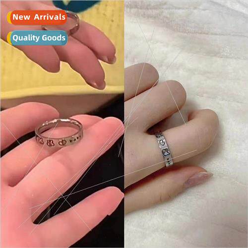 Rabb tanium steel ring female ins niche not lose color index