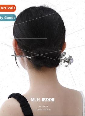 Flower alloy hairpin new Chinese imation ore resin metal hai