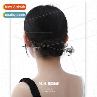 Flower alloy hairpin new Chinese imation ore resin metal hai