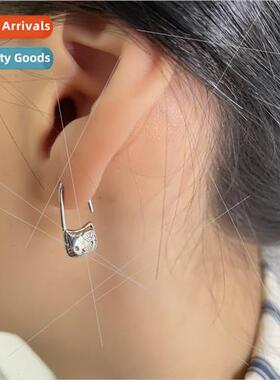 Kty Cat Earrings Female Creative Lock Earrings mple Sweet Co
