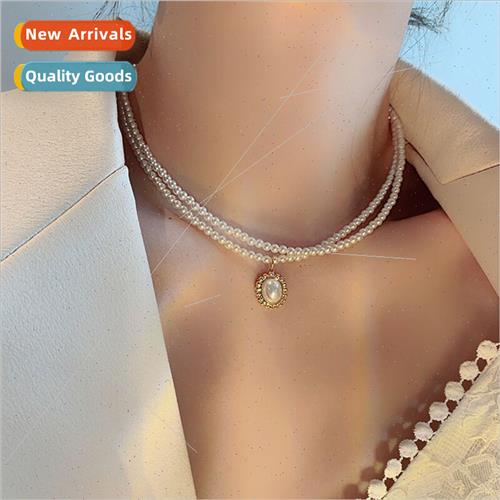 New sense pearl double vintage necklace palace hundred wh sh