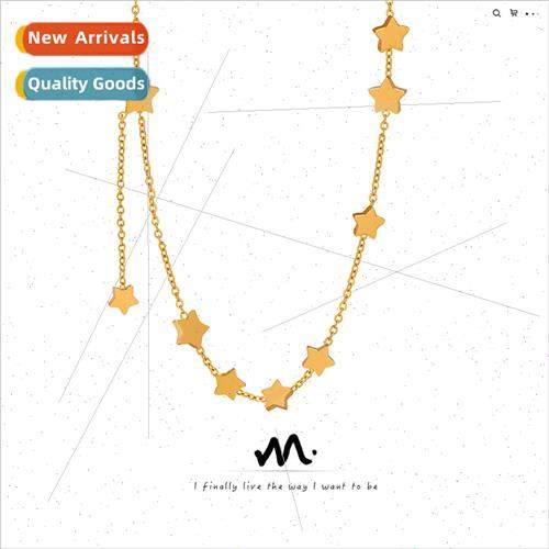 French fashion simple elegant pentagram pendant tassel chain