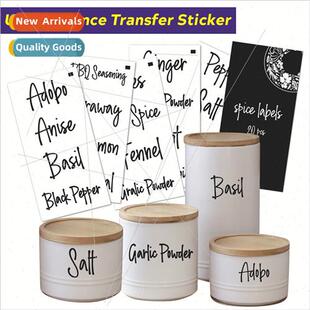 transparent transfer Spice English labels stickers jar