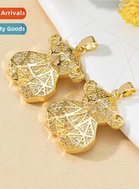 Europe new bear necklace simple pendant full diamonds hundre