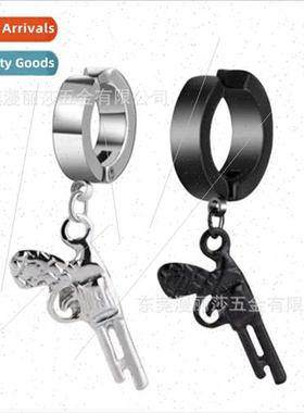 Earrings Europe pistol pendant tanium steel male student ear