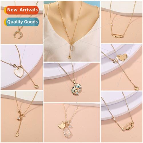 Creative splicing pin plaid chain fashion character tag shap