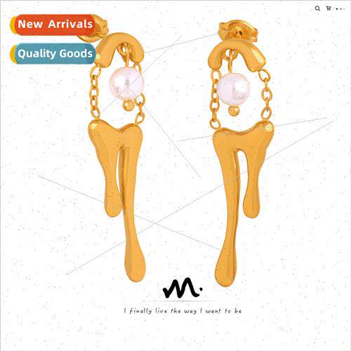 French new retro irregular tanium steel earrings wh jewelry