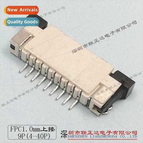 9pinFPC connector 1.0mm top contact row fpc holder drawer 4-