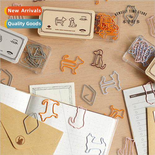 Shaped Paper Clips Metal Vintage Quill Pin Set Creative Anim