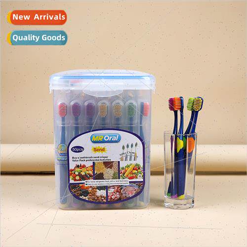 Adult wide head toothbrush travel portable colorful filament