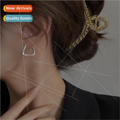 Geometric twisted triangle earrings irregular new wild simpl