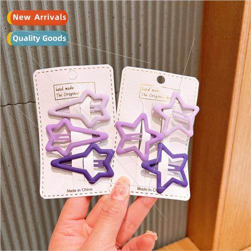 3 pack gradient simple hair clips girls hair clips frosted p