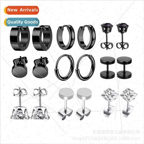 Korea zirconia tanium steel female earrings earrings fashion - 实物图