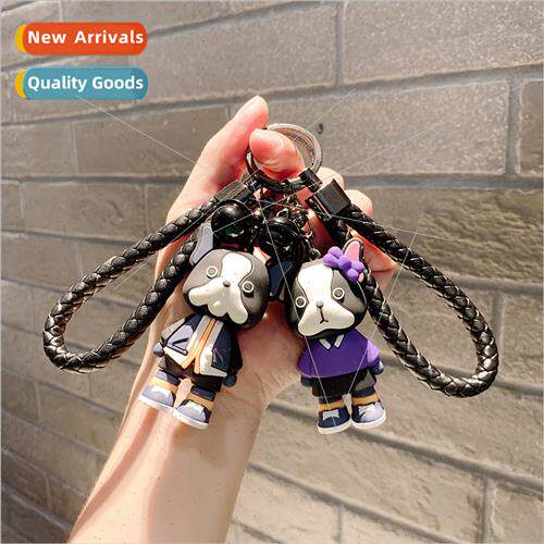 cool couple bulldog doll car key ring bag charm pendant keyc