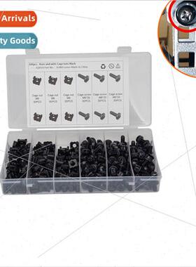 100pcs M6 Screw Enclosure Cabinet Cassette Nut Screw Black C