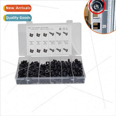 100pcs M6 Screw Enclosure Cabinet Cassette Nut Screw Black C