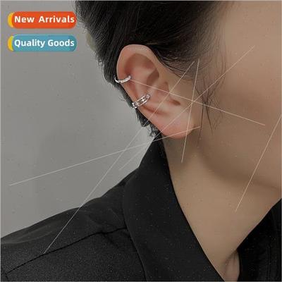 No ear piercing earrings double rows diamond ear bone clip w