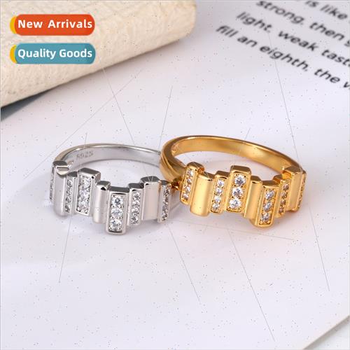 inlaid zirconia irregular ring female new nd hip-hop retro o