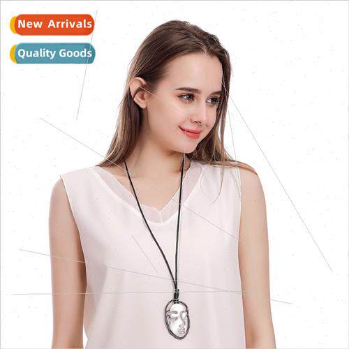 New Long Chain Sweater Chain Women Human Face Two Color Pend