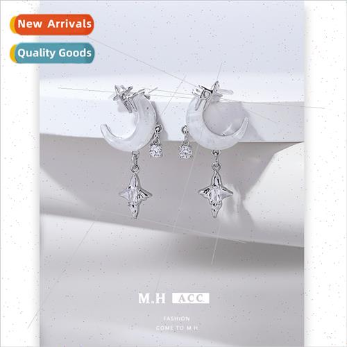 Moon Earrings che Drilling Starburst Earrings Stud Earrings