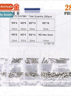 280pcs M2 stainless steel 304 hexagon socket screws wh hexag
