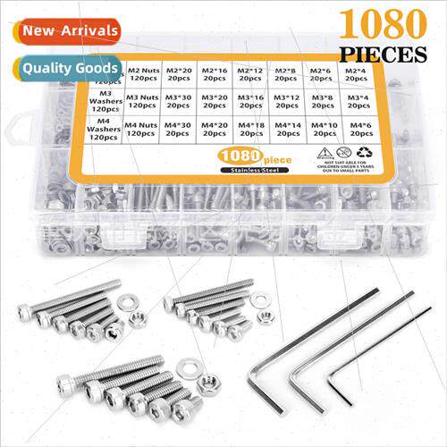 1080pcs M2 M3 M4 304 cup head hexagon socketscrews wh nuts f