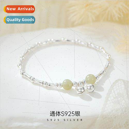 S925 silver new Chinese bamboo bells jade bracelet female fr