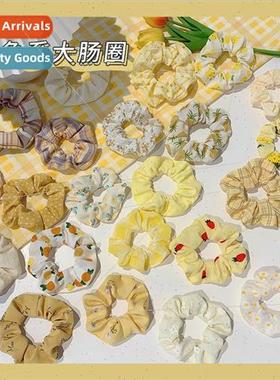 Dilan yellow large intestine hair ring headbsummer 2023 new