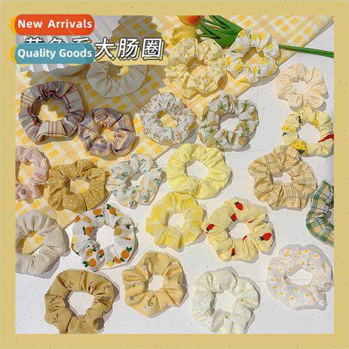 Dilan yellow large intestine hair ring headbsummer 2023 new
