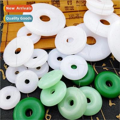 Resin peace button diy handmade jewelry imation jade peace b
