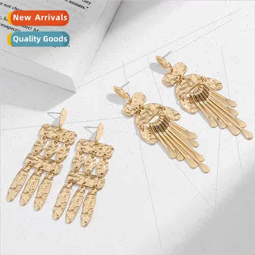 Autumn winter new retro long tassel earrings female Europe f