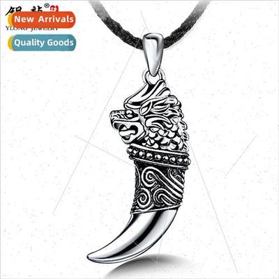 S925 silver jewelry necklace Wu g wolf teeth men pendant war