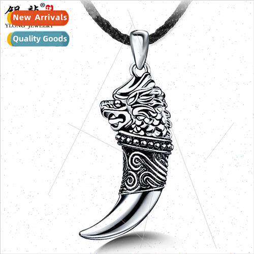 S925 silver jewelry necklace Wu g wolf teeth men pendant war
