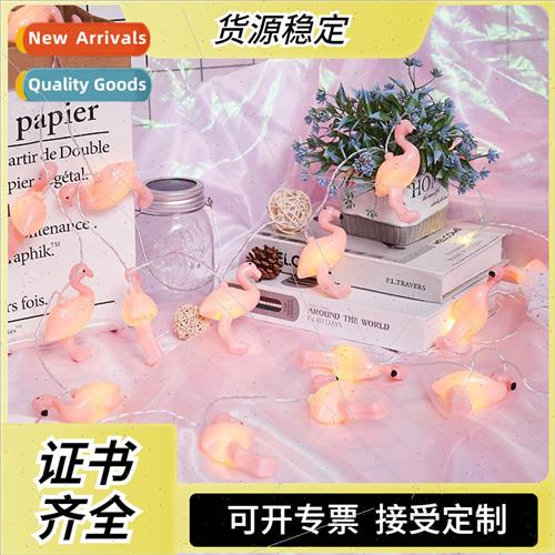 ins new led pink flamingo lights string romantic wedding dec