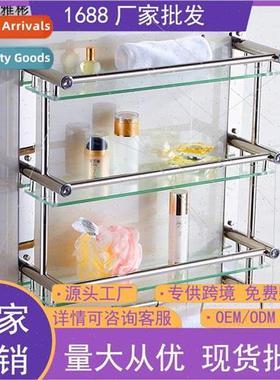 Bathroom Stainless Steel Towel Rack Glass Double Kchen Bathr