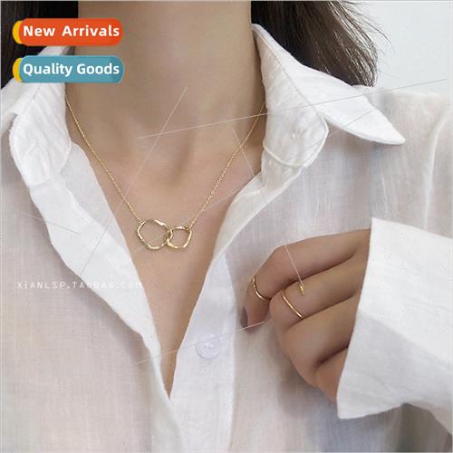 Irregular cross geometric collarbone chain female Korea simp