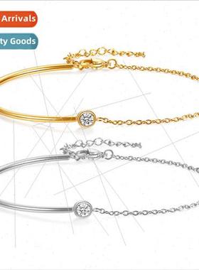 Ins Korea niche simple hundred wh tanium steel gold wh zirco