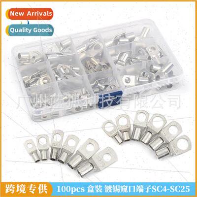 100pcs Boxed Tinned Peephole Copper Terminals SC4-SC25 Set C