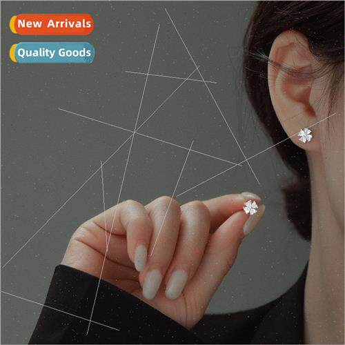 S999 silver Koreafour-leaf clover earrings female simple zir