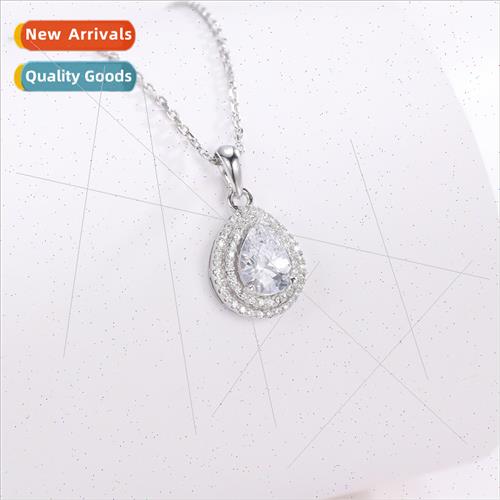 s925 silver water drop necklace female hundred niche 2023 se